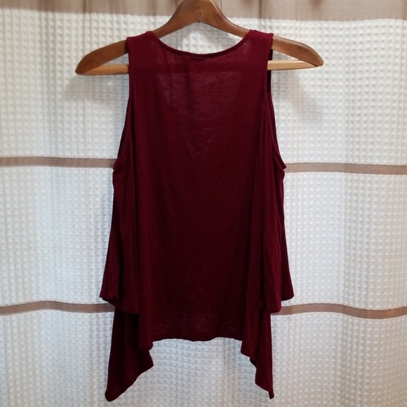 {2 for 10} Rue 21 burgundy cold shoulder top sz m - Picture 5 of 5